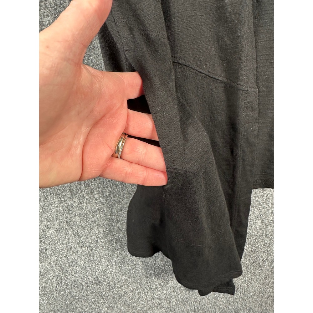 Chicos Open Cardigan Black Large Ultimate Tee Open‎ Front Slub Knit Pockets - Picture 5 of 10